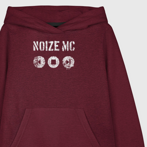 Детская толстовка хлопок Noize MC, цвет меланж-бордовый - фото 3