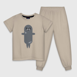 Миленький тюлень – Детская пижама хлопок с принтом купить со скидкой в -9%