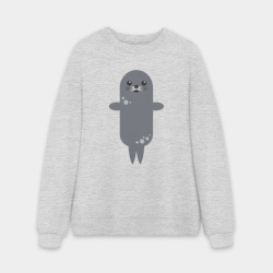 Мужской свитшот oversize без начеса хлопок Миленький тюлень