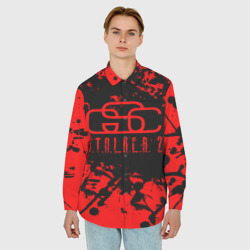 Мужская рубашка oversize 3D Stalker GSC red - фото 2