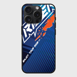 Чехол силиконовый для Apple iPhone 15 Pro матовый Форма для мотокросса fox