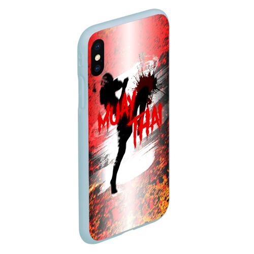 Чехол для iPhone XS Max матовый Muay Thai, цвет голубой - фото 3