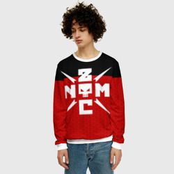 Свитшот с принтом Noize Mc для женщины, вид на модели спереди №2. Цвет основы: белый