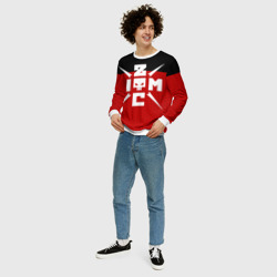 Свитшот с принтом Noize Mc для мужчины, вид на модели спереди №3. Цвет основы: белый