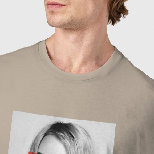 Мужская футболка хлопок Билли Айлиш, цвет миндальный - фото 6