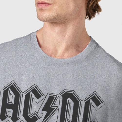 Мужская футболка хлопок AC/DC, цвет меланж - фото 6