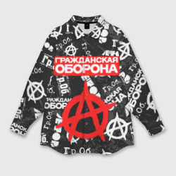 Мужская рубашка oversize 3D Гражданская оборона