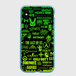 Чехол для iPhone XS Max матовый Логотипы игр