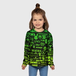 Детский лонгслив 3D Логотипы игр - фото 2