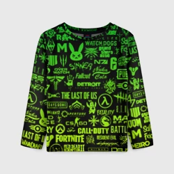 Детский лонгслив 3D Логотипы игр