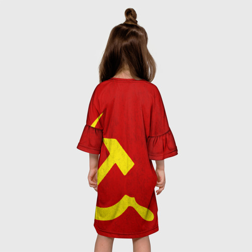 Детское платье 3D с принтом Гражданская оборона, вид сзади #2