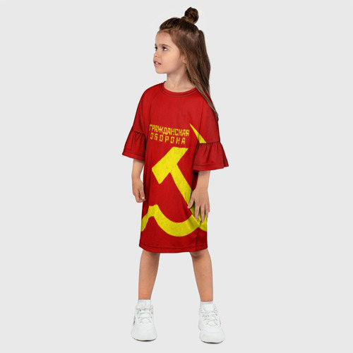 Детское платье 3D с принтом Гражданская оборона, фото на моделе #1