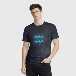 Мужская футболка 3D Водолей - фото 2