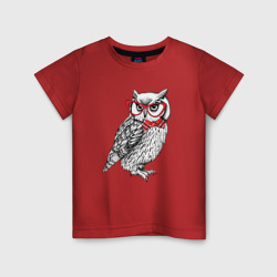Детская футболка хлопок Мудрая сова в очках