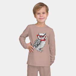 Детская пижама с лонгсливом хлопок Мудрая сова в очках - фото 2