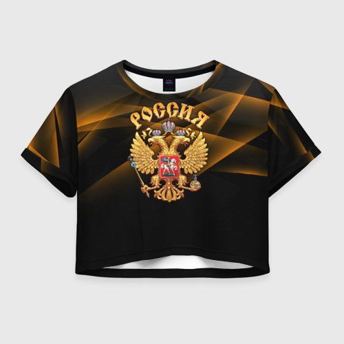 Женская футболка Crop-top 3D Золотой герб