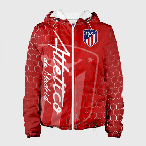 Женская куртка 3D с принтом Атлетико Мадрид, вид спереди #2