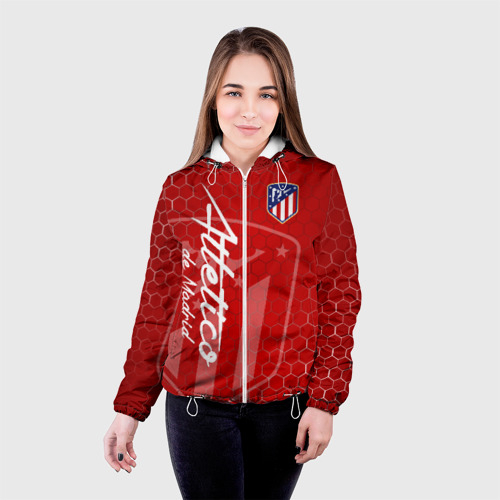 Женская куртка 3D с принтом Атлетико Мадрид, фото на моделе #1