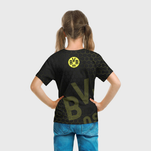 Детская футболка 3D с принтом Боруссия Дортмунд, вид сзади #2