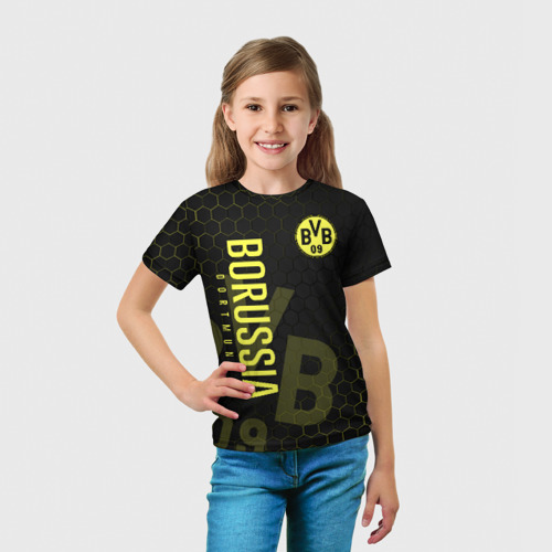 Детская футболка 3D с принтом Боруссия Дортмунд, вид сбоку #3