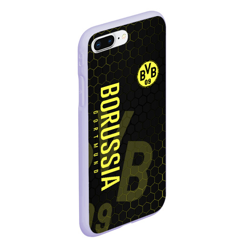 Чехол для iPhone 7Plus/8 Plus матовый Боруссия Дортмунд honeycomb, цвет светло-сиреневый - фото 3