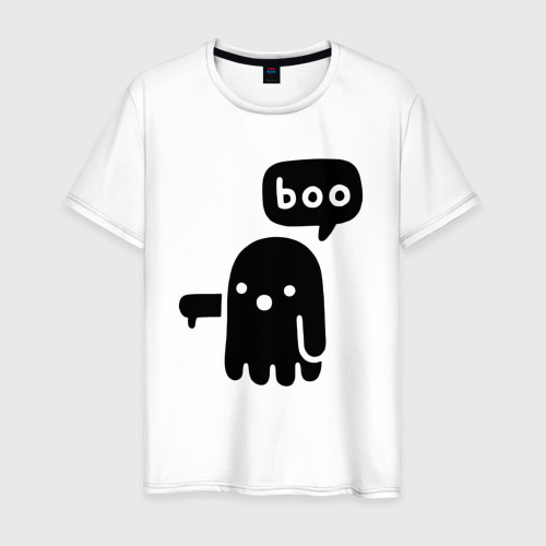 Мужская футболка хлопок Boo, цвет белый