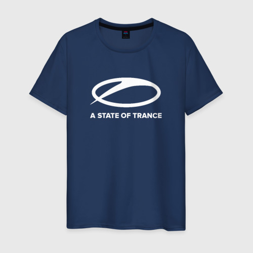 Мужская футболка из хлопка с принтом A state of trance, вид спереди №1