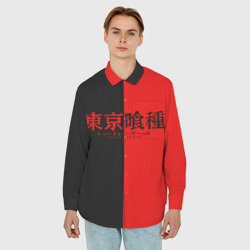 Мужская рубашка oversize 3D Токийский гуль - фото 2