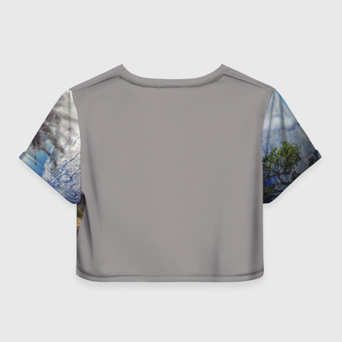 Женская футболка Crop-top 3D Т-34, цвет 3D печать - фото 2