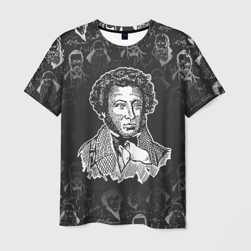 Мужская футболка 3D А.С.Пушкин, цвет 3D печать