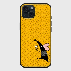 Чехол силиконовый для Apple iPhone 15 матовый Крыса