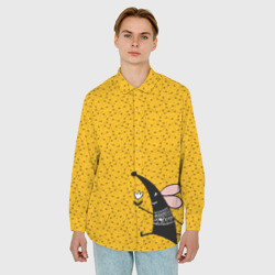 Мужская рубашка oversize 3D Крыса - фото 2