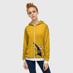 Женская толстовка 3D на молнии Крыса - фото 2