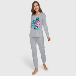 Женская пижама с лонгсливом хлопок Дзётаро кудзе в желтом - фото 2