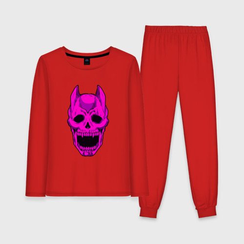 Женская пижама с лонгсливом хлопок JoJo`s Bizarre Adventure Killer Queen королева убийца, цвет красный