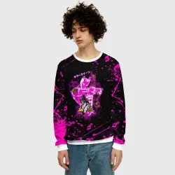 Мужской свитшот 3D Killer Queen розовые кляксы - фото 2