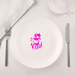 Набор: тарелка + кружка Killer Queen розовый стикер - фото 2