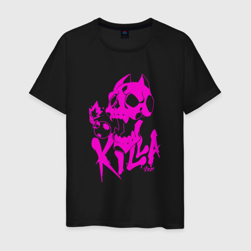 Мужская футболка хлопок Killer Queen розовый стикер, цвет черный