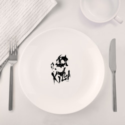 Набор: тарелка + кружка Killer Queen черный стикер - фото 2