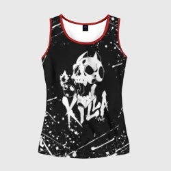 Женская майка 3D Killer Queen белое с белыми брызгами