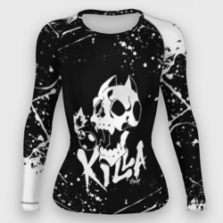 Женский рашгард 3D Killer Queen белое с белыми брызгами