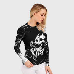 Женский рашгард 3D Killer Queen белое с белыми брызгами - фото 2