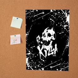 Постер Killer Queen белое с белыми брызгами - фото 2