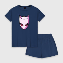 Женская пижама с шортиками хлопок Killer Queen розовая кошка