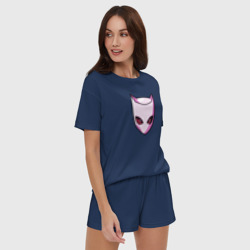 Женская пижама с шортиками хлопок Killer Queen розовая кошка - фото 2