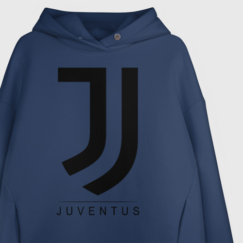 Женское худи Oversize хлопок Juventus, цвет темно-синий - фото 3