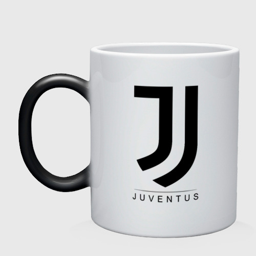 Кружка хамелеон Juventus, цвет белый + черный