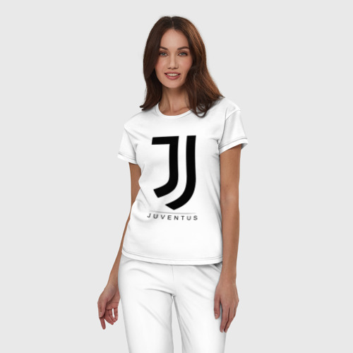 Женская пижама хлопок Juventus, цвет белый - фото 3