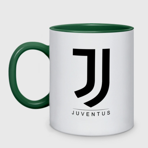 Кружка двухцветная Juventus, цвет белый + зеленый