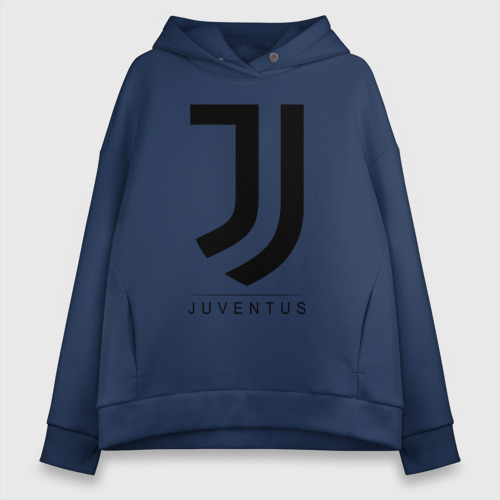 Женское худи Oversize хлопок Juventus, цвет темно-синий